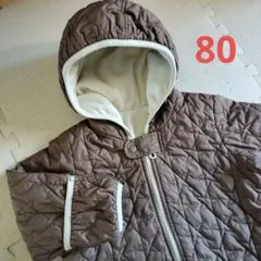 ユニクロ キルティングアウター ジャンプスーツ フード付き サイズ80