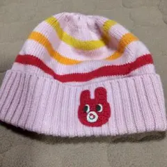 MIKIHOUSEニット帽　ピンクうさぎ
