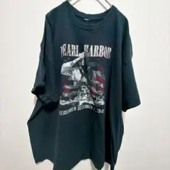 VINTAGE Tシャツ パールハーバー ミリタリー 2XL 黒 オーバーサイズ