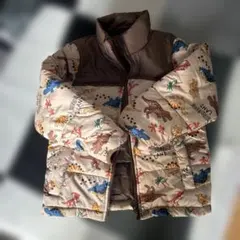 恐竜柄ジャケット 100cm ベージュ/ブラウン