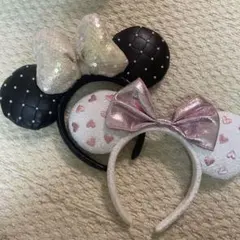 2点セット　ディズニー ミッキー・ミニー耳カチューシャ