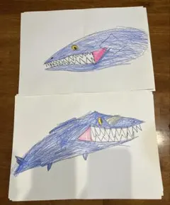 子供が描いた絵　さかな　セット　匿名配送のサムネイル