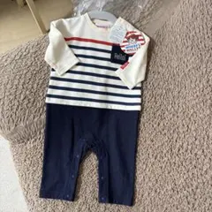 WHERE'S WALLY? ストライプロンパース 68cm