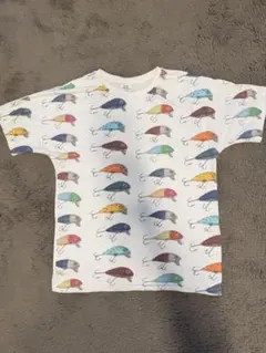 ルアー柄 総柄 半袖 Tシャツ ホワイトのサムネイル