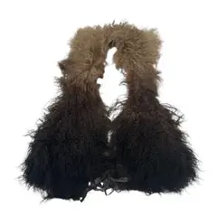 00's vintage goa ファー フリンジベスト 亜熱帯