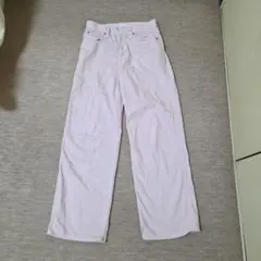 ユニクロ ワイドストレートデニム　淡いピンク　24 (61cm)