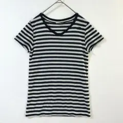 6241 ザノースフェイス　Tシャツ　半袖　ボーダー　Ｍ　透け感　白　ネイビー