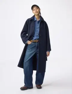 ＧＵ　コージーメルトンバルマカーンコート+EC丈長めNAVY サイズL