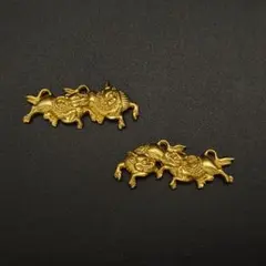 目貫 鶴の図 LHMG16 銅製 金工品 細工 職人作 日本刀装具 刀剣美術