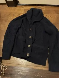 ネイビー ウール　無印良品　定価4,5千円　カーディガン M 厚みがあります