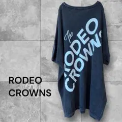 RODEO CROWNS オーバーサイズTシャツ USED加工 チャコールグレー