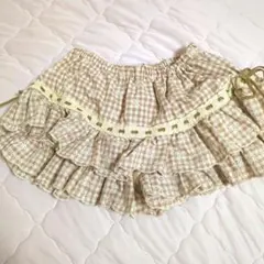 当時品　LIZ LISA ギンガムチェック レース フリル スカパンのサムネイル