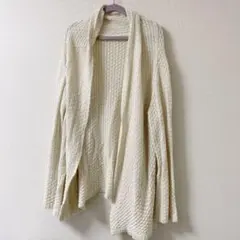 マジェスティックレゴン ニット かぎ編み カーディガン アイボリー 白