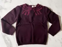 jacadi ボルドーラメリボンニット　6A 116cm