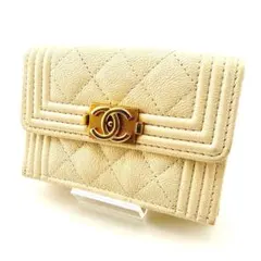 CHANEL ボーイシャネル キャビアスキン 三つ折り財布