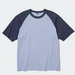 UNIQLO オーバーサイズ ラグランTシャツ 5分袖 Lサイズ 紺457833のサムネイル