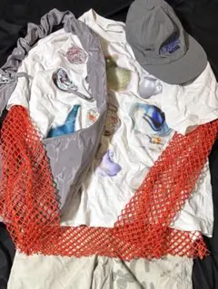 maisonspecial ビックメッシュトップス オレンジ