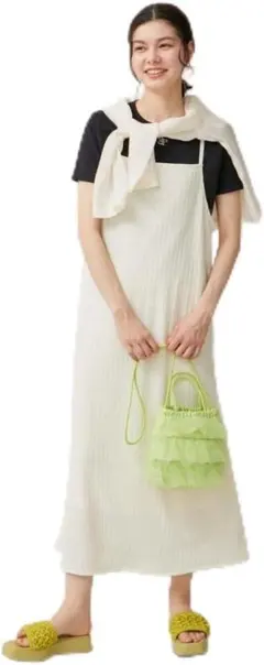 ロペピクニック　ワンピース カットジャガードキャミワンピース　M オフホワイト