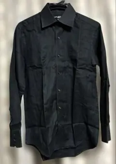 ブラック ストライプ 長袖シャツ　M メンズ