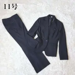 フォーマル スーツ 11号 パンツスーツ セットアップ 洗える ブラック