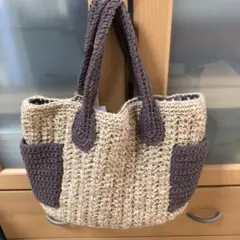 お値下げ中　トートバッグ　手提げバッグ　ポケット裏地付き　ベージュ　ハンドメイド