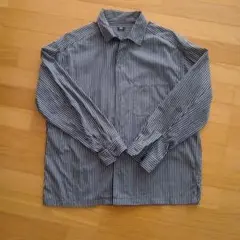 【綿100%】ストライプ長袖シャツ Mサイズ