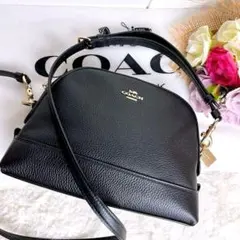 極美品☆COACHコーチ 2wayショルダーカメラバッグ ブラック レザー
