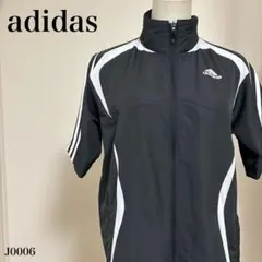 アディダス adidas ピステ 半袖 ジップアップ M 黒白 トレーニング