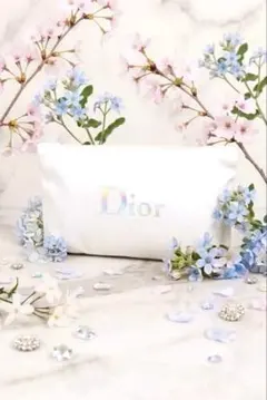 新品　【DIOR公式ノベルティ】Dior ポーチ ホワイト ホログラムロゴ✨✨のサムネイル