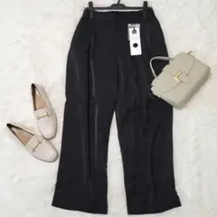 新品 スタジオクリップ ブラックワイドパンツ ゆったり 通勤通学 春