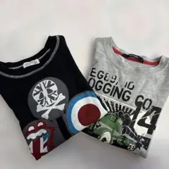 ブラック、グレー長袖カットソー2枚セット