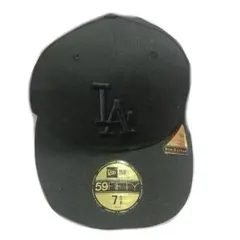 New Era 59FIFTY LA オール ブラック キャップ 7 5/8