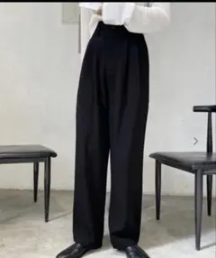 me+em select 太ベルトハイウエストカラータックスラックスのサムネイル
