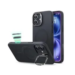 MagSafe対応 耐衝撃 iPhone 16 スマホケース ブラック