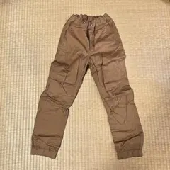 キッズ ロングパンツ ブラウン 裾リブ
