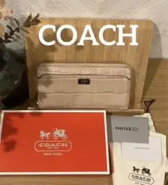 匿名配送☆コーチ☆長財布☆革製☆ピンク☆クロコ型押し　春財布！