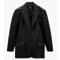 XS ZARAレザー風オーバーサイズジャケット