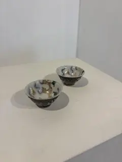 陶芸 ぐい呑み 2客セット 金彩 龍文様 陶器のサムネイル