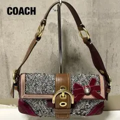 COACH コーチ ソーホー ツイード デミフラップ ハンドバッグ 8F01 2026年最新】コーチ ソーホー ワンショルダーバッグ デミフラップ