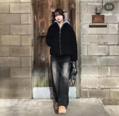 Emmy ボアジャケット ブラック・フリーサイズ