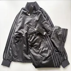 新品 adidasアディダス トラックスーツジャージ上下セットアップ光沢感 L