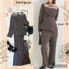 terrace テラス セットアップ シアー チャコールグレー リボン 結婚式