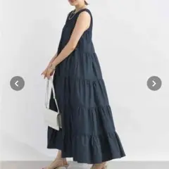 ピッチン　デニムティアード ノースリーブ ワンピース M