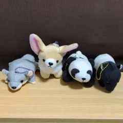 マスコット4点セット　 動物園ふれんず　モモンガ　フェネック　パンダ　バク