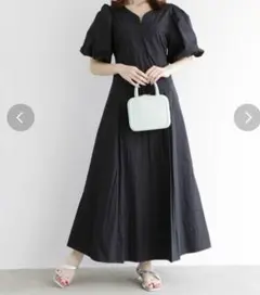 MERCURYDUO バックタックボリュームスリーブワンピース　S