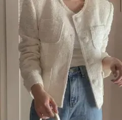 韓国　ツイード　ジャケット