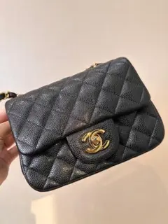 CHANEL ブラック キルティング ショルダーバッグ