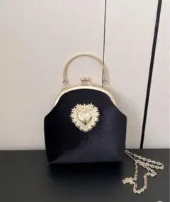 ブラックベルベットパーティーバッグ