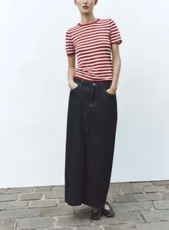 ボーダー 半袖 ニット トップスのサムネイル