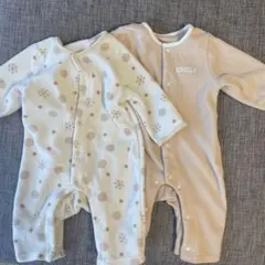 フリースロンパース カバーオール　60〜70㎝　2枚セット　西松屋